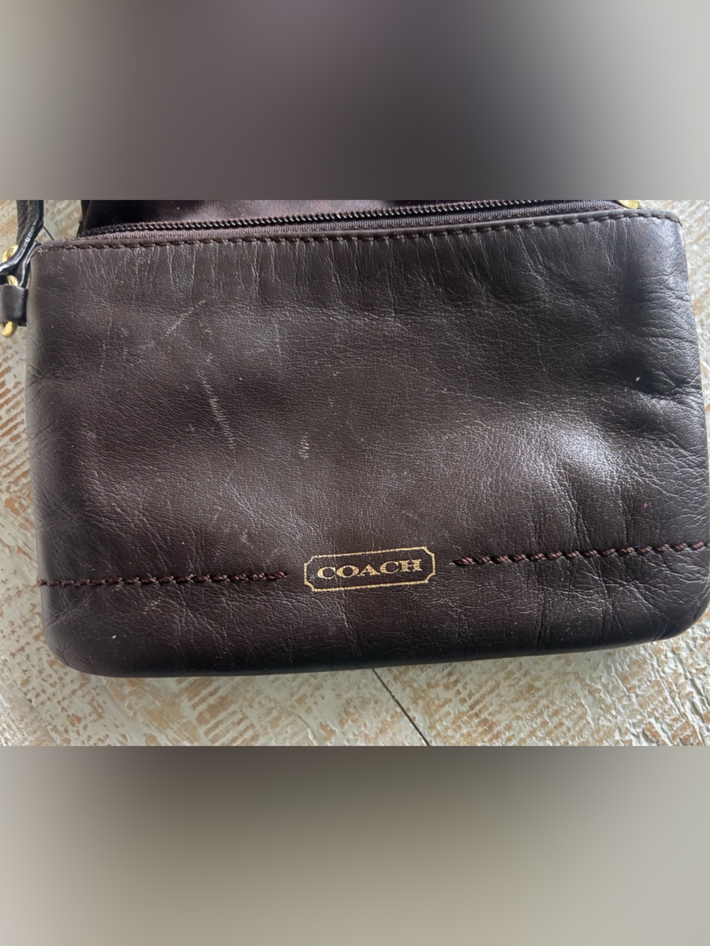 Coach Vintage brown Leather wrist purse